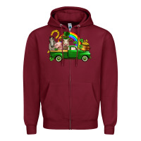 Burgundy St. Patrick's Day farm animals Zipper Hoodie - CowGirlArtShop