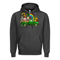 Charcoal Heather St. Patrick's Day farm animals Zipper Hoodie - CowGirlArtShop