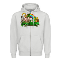Dove Grey St. Patrick's Day farm animals Zipper Hoodie - CowGirlArtShop