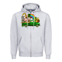 Heather Grey St. Patrick's Day farm animals Zipper Hoodie - CowGirlArtShop
