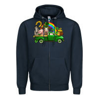 Navy St. Patrick's Day farm animals Zipper Hoodie - CowGirlArtShop