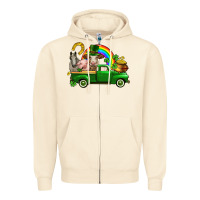 Sandshell St. Patrick's Day farm animals Zipper Hoodie - CowGirlArtShop