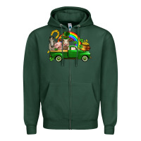 Sports Green St. Patrick's Day farm animals Zipper Hoodie - CowGirlArtShop