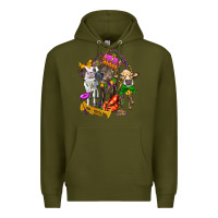 Army Green little cows and mardi gras party olivia Premium Hoodie - OliviaCreatesArt