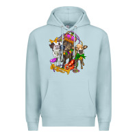 Blue Mist little cows and mardi gras party olivia Premium Hoodie - OliviaCreatesArt