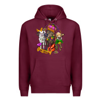 Burgundy little cows and mardi gras party olivia Premium Hoodie - OliviaCreatesArt