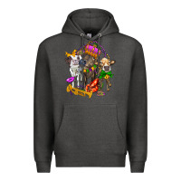 Charcoal Heather little cows and mardi gras party olivia Premium Hoodie - OliviaCreatesArt
