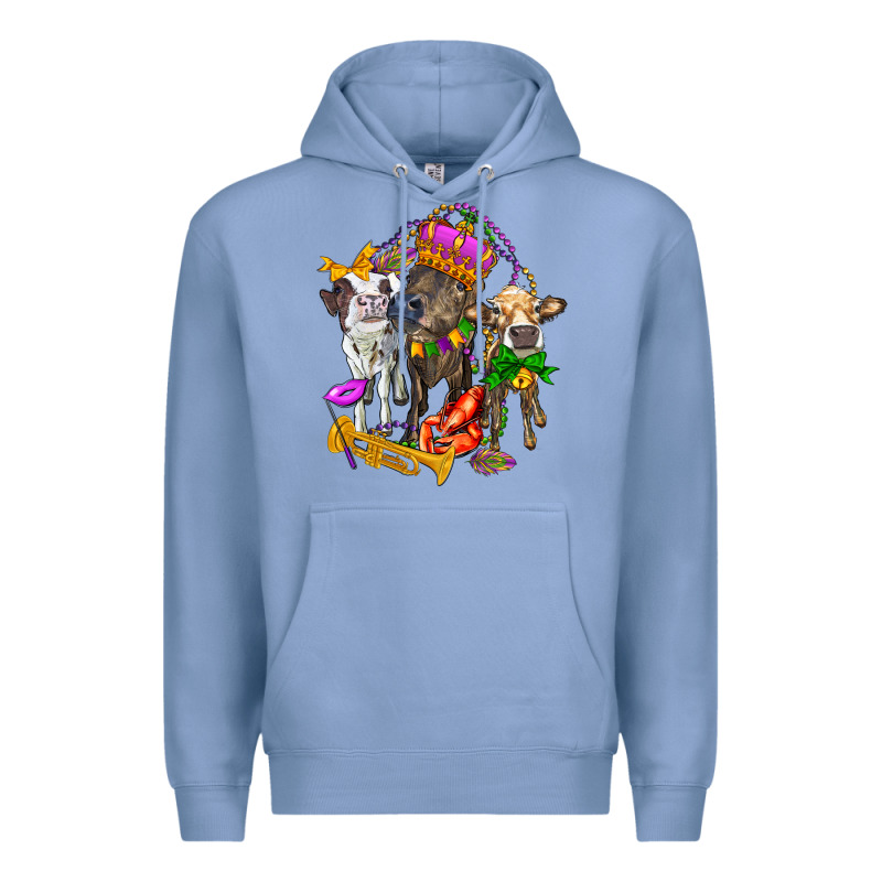 Little Cows And Mardi Gras Party Olivia Premium Hoodie by OliviaCreatesArt | Teevron