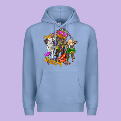 Little Cows And Mardi Gras Party Olivia Premium Hoodie Designed By Oliviacreatesart