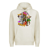 Oatmeal Heather little cows and mardi gras party olivia Premium Hoodie - OliviaCreatesArt