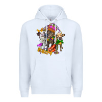 White little cows and mardi gras party olivia Premium Hoodie - OliviaCreatesArt