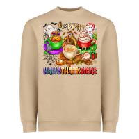 Happy Hallothanksmas Coffee Cups With Ghost Turkey Heavyweight Sweatshirt | Teevron