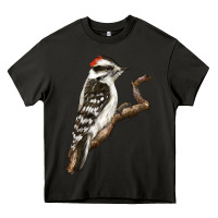 Asphalt Downy Woodpecker Heavy Core Tee - LillyAllenDesigns