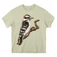 Mossy Downy Woodpecker Heavy Core Tee - LillyAllenDesigns