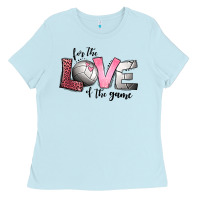 Baby Blue for the love of the game volleyball Ladies Tee - Jasminsmagicworld