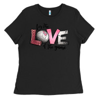 Black for the love of the game volleyball Ladies Tee - Jasminsmagicworld