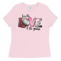 Bubblegum Pink for the love of the game volleyball Ladies Tee - Jasminsmagicworld