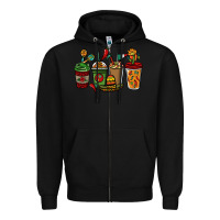 Black Mexican coffee cups Mexico Zipper Hoodie - HowdyJamesFarm