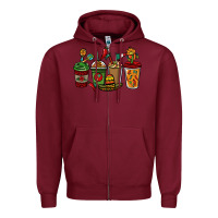 Burgundy Mexican coffee cups Mexico Zipper Hoodie - HowdyJamesFarm