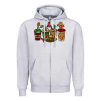 Heather Grey Mexican coffee cups Mexico Zipper Hoodie - HowdyJamesFarm