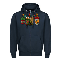 Navy Mexican coffee cups Mexico Zipper Hoodie - HowdyJamesFarm