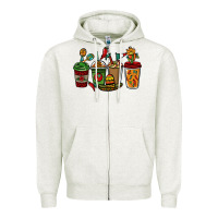 Oatmeal Heather Mexican coffee cups Mexico Zipper Hoodie - HowdyJamesFarm