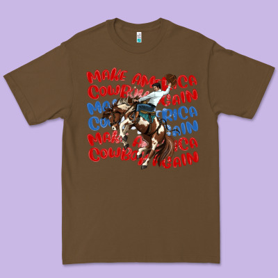 Make America Cowboy Again Premium Tee Designed By Maliassmallbusiness