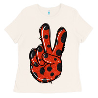 Bone Ladybug Peace Sign Ladies Tee - Jasminsmagicworld