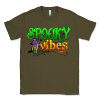 Army Green spooky vibes Classic Tee - BundleAndBundleShop
