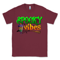 Burgundy spooky vibes Classic Tee - BundleAndBundleShop