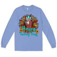 Colony Blue happy turkey day sunflower Long Sleeve Tee - RanaPortraitStore