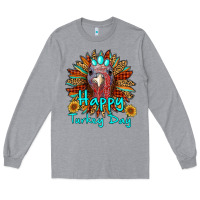Heather Grey happy turkey day sunflower Long Sleeve Tee - RanaPortraitStore