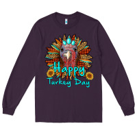 Plum happy turkey day sunflower Long Sleeve Tee - RanaPortraitStore