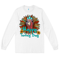 White happy turkey day sunflower Long Sleeve Tee - RanaPortraitStore