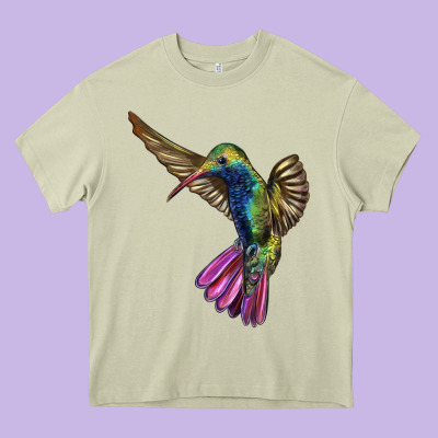 Broad Billed Hummingbird Heavy Core Tee Designed By Lillyallendesigns