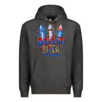 Charcoal Heather Boom Bıtch Get Out The Way Premium Hoodie - JahusDesignShop