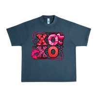 Midnight Navy Xoxo Valentine's Day leopard frame Urban Heavy Tee - LillyAllenDesigns