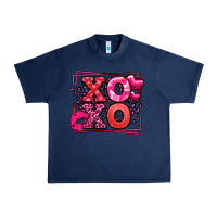 Navy Xoxo Valentine's Day leopard frame Urban Heavy Tee - LillyAllenDesigns