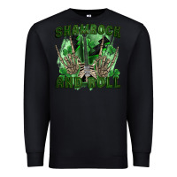 Black shamrock and roll Premium Sweatshirt - FaDigitalArtStudio