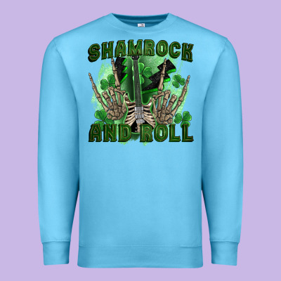 Shamrock And Roll Premium Sweatshirt Designed By Fadigitalartstudio