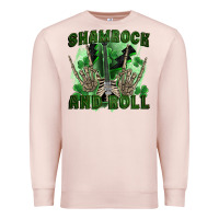 Pale Pink shamrock and roll Premium Sweatshirt - FaDigitalArtStudio