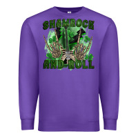Purple shamrock and roll Premium Sweatshirt - FaDigitalArtStudio