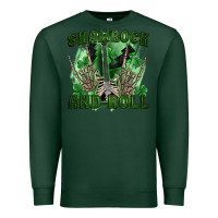 Sports Green shamrock and roll Premium Sweatshirt - FaDigitalArtStudio