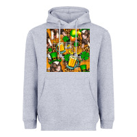 St. Patrick's Day Pig With Beer And Shamrock Heavyweight Hoodie | Teevron