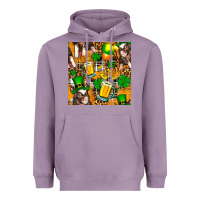 Lavender St. Patrick's Day Pig With Beer And Shamrock Heavyweight Hoodie - FaDigitalArtStudio