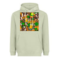 Matcha St. Patrick's Day Pig With Beer And Shamrock Heavyweight Hoodie - FaDigitalArtStudio