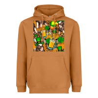 Meerkat St. Patrick's Day Pig With Beer And Shamrock Heavyweight Hoodie - FaDigitalArtStudio