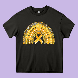 Childhood Cancer Awareness Rainbow (1) Heavy Core Tee Designed By Jasminsmagicworld