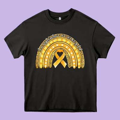 Childhood Cancer Awareness Rainbow (1) Heavy Core Tee Designed By Jasminsmagicworld