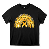 Black childhood cancer awareness rainbow (1) Heavy Core Tee - Jasminsmagicworld